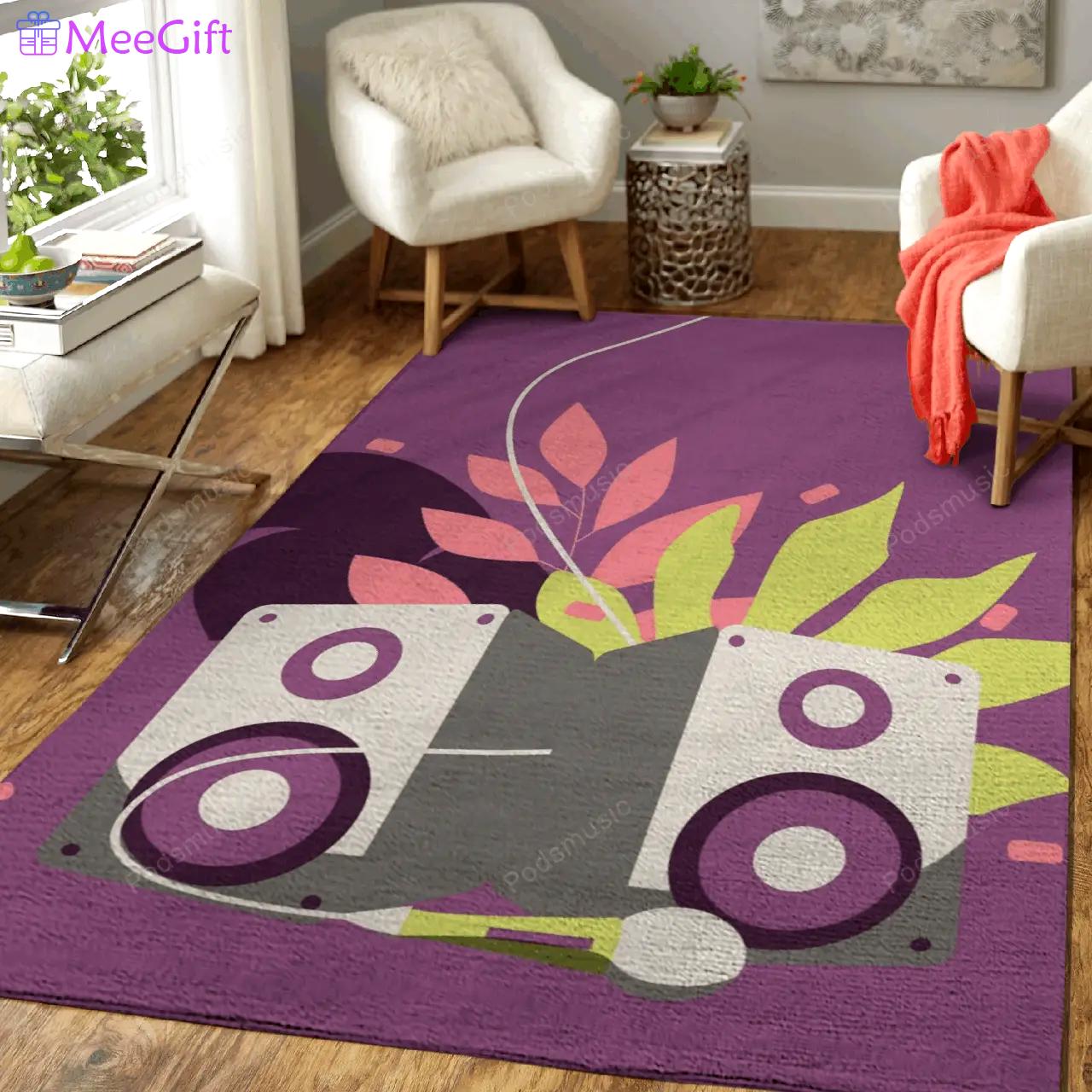 Music festival illustrations art for fans area rug living room carpet rug regtangle carpet floor decor home decor Rectangle Rug