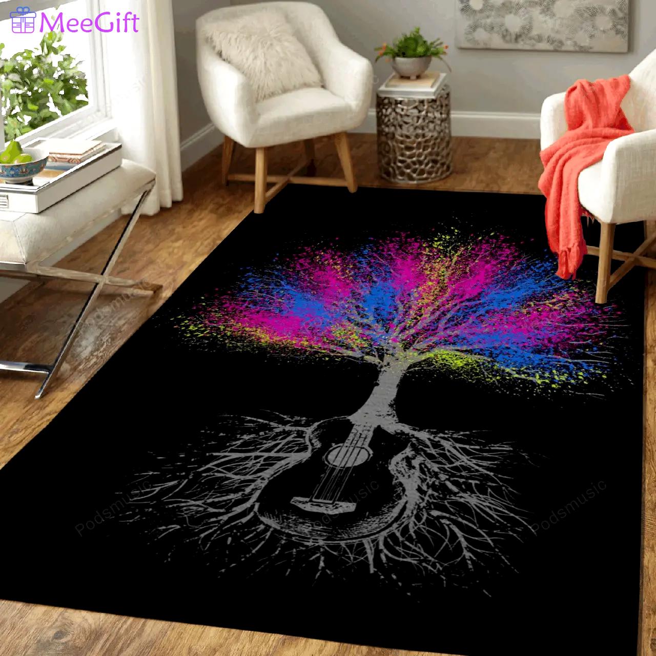 Music guitar nature music art for fans area rug living room carpet rug regtangle carpet floor decor home decor Rectangle Rug