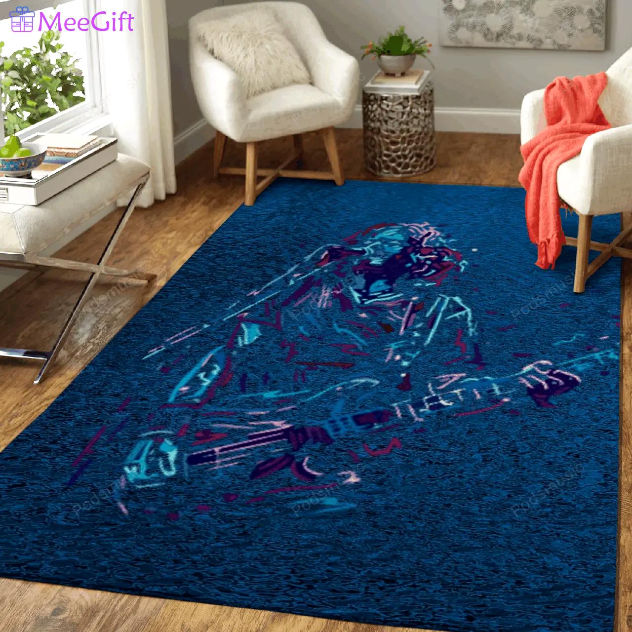 Musician with a guitar music art for fans area rug living room carpet rug regtangle carpet floor decor home decor Rectangle Rug