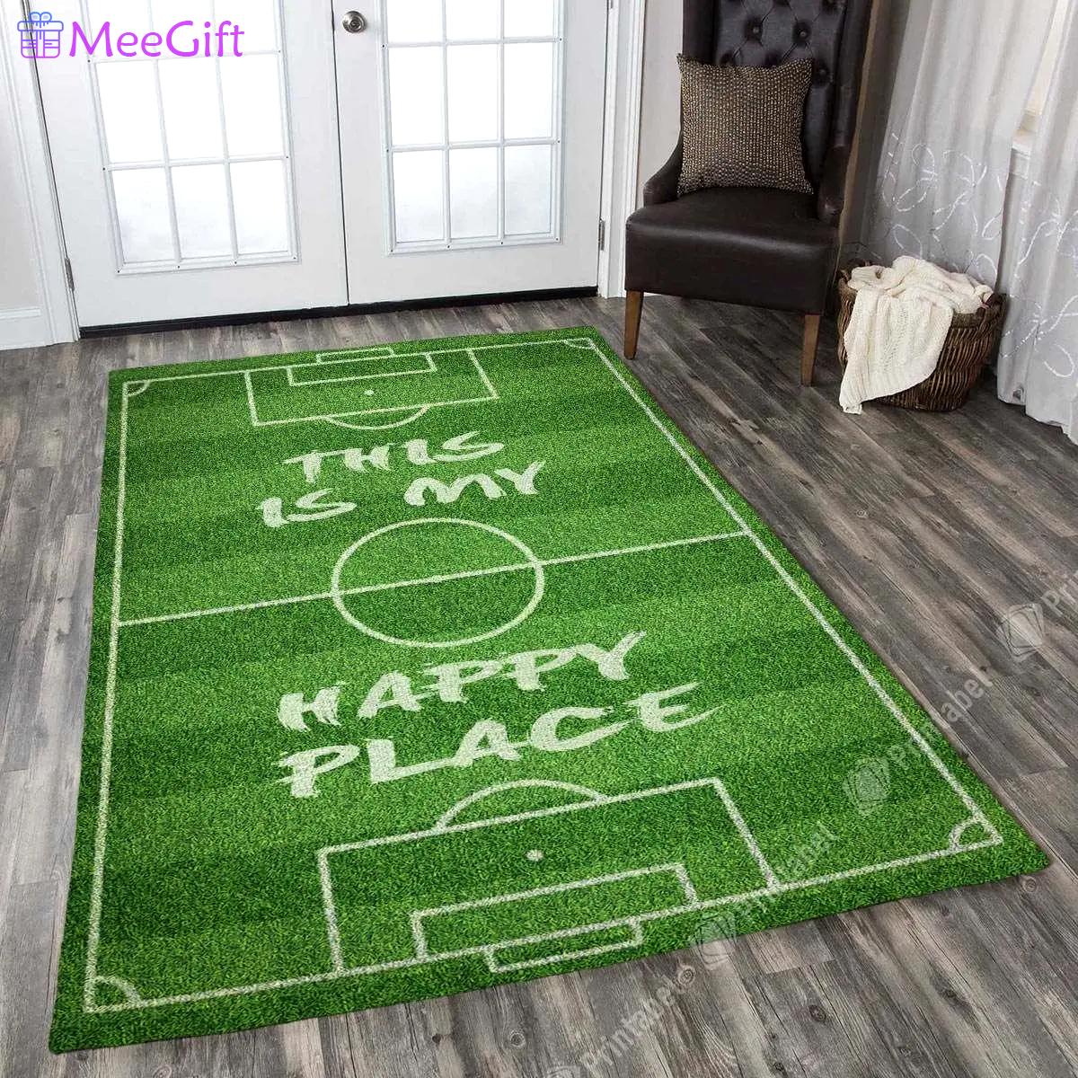 My happy place soccer field dhcdhc kl2409 rug living room rug home decor Rectangle Rug