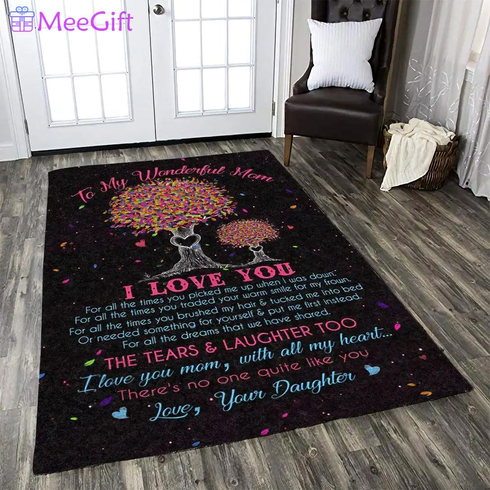 My wonderful mom i love you with all my heart dhckl1810at rug living room rug home decor Rectangle Rug