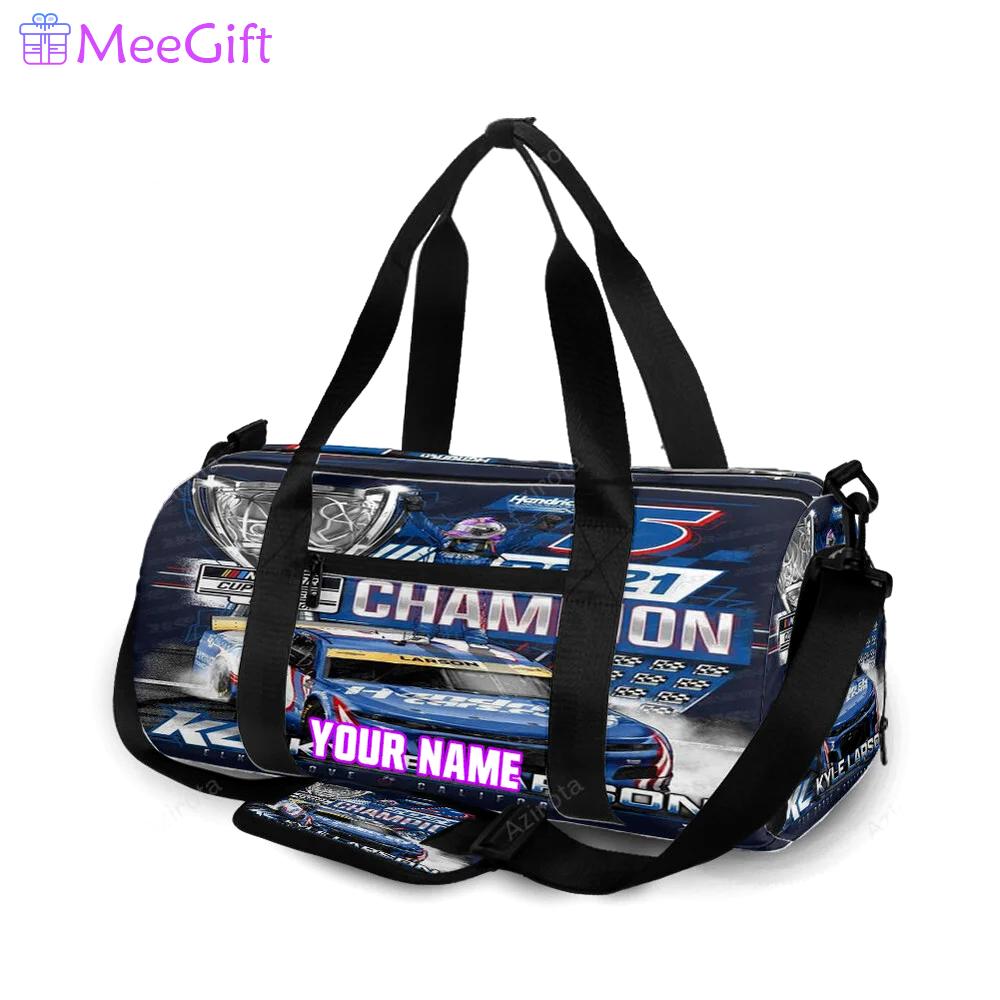 Nascar hendrick motorsports kyle larson5 personalized name travel bag gym bag 701 Travel Bag