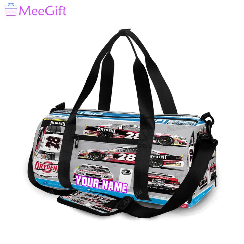 Nascar jd motorsport w gary keller car3 personalized name travel bag gym bag 1022 Travel Bag
