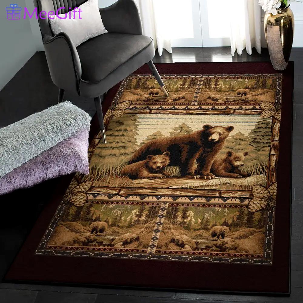 Native land washable rugs, bear native vintage pattern gs 1505lb rug Rectangle Rug