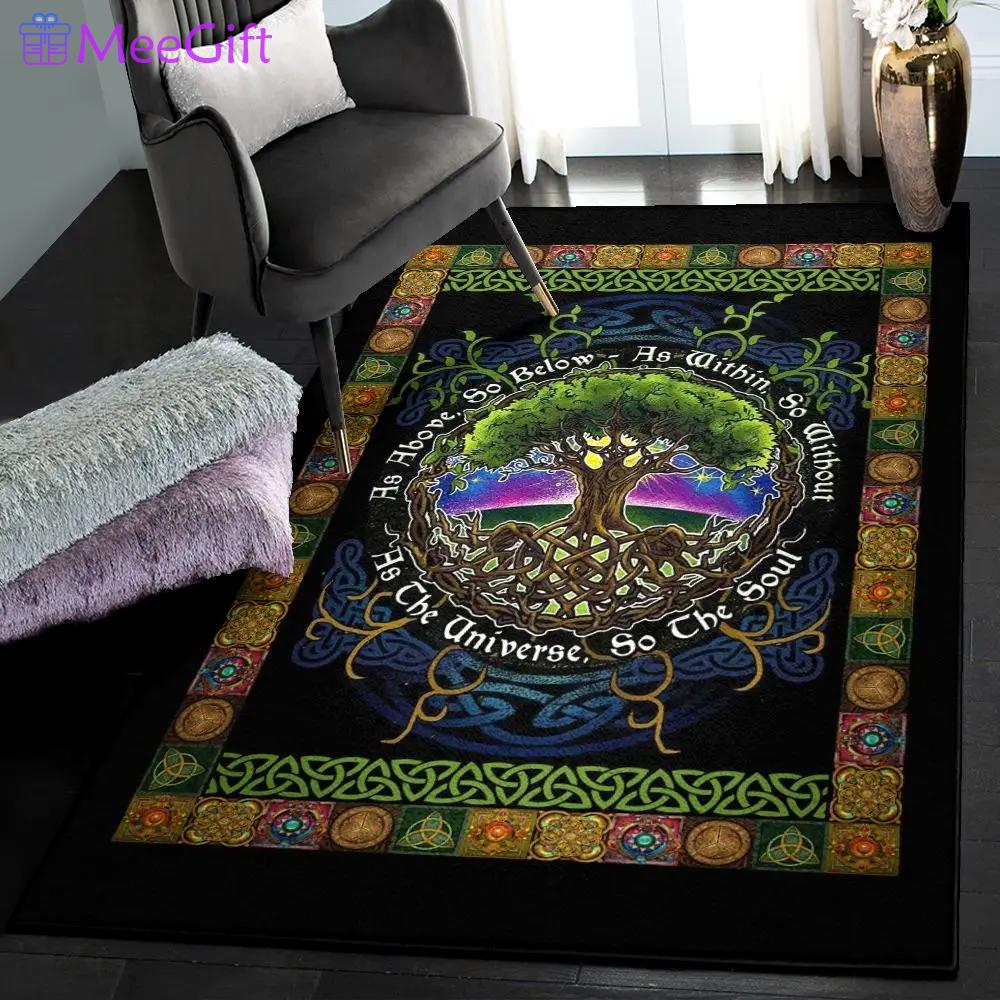 Nature modern area rugs, tree of life celtic rug Rectangle Rug