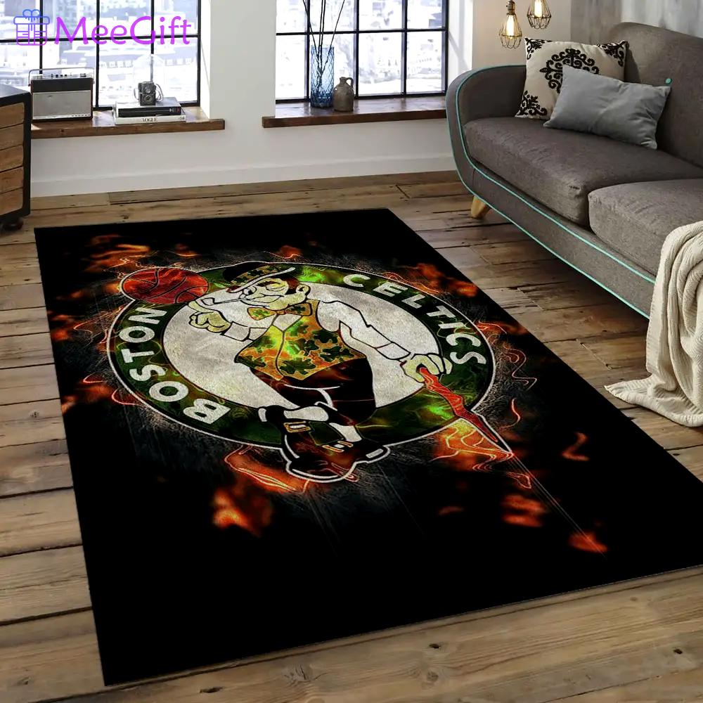 Nba boston celtics basketball legend team logo rectangle area bc46 Rectangle Rug