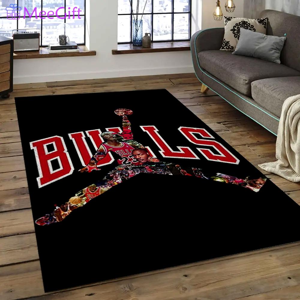 Nba chicago bulls basketball legend team logo rectangle area cb19 Rectangle Rug