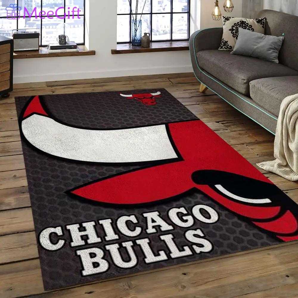 Nba chicago bulls basketball legend team logo rectangle area cb39 Rectangle Rug