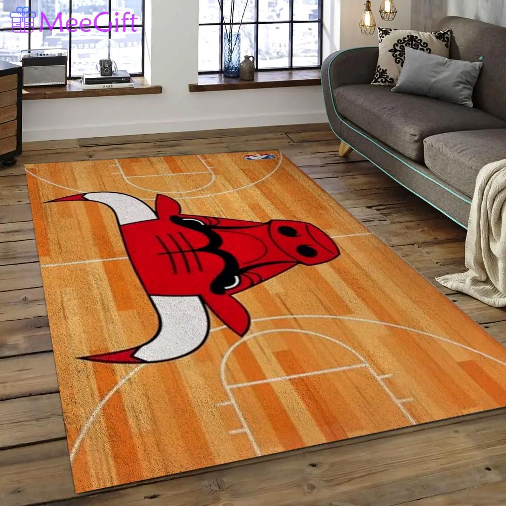 Nba chicago bulls basketball legend team logo rectangle area cb51 Rectangle Rug