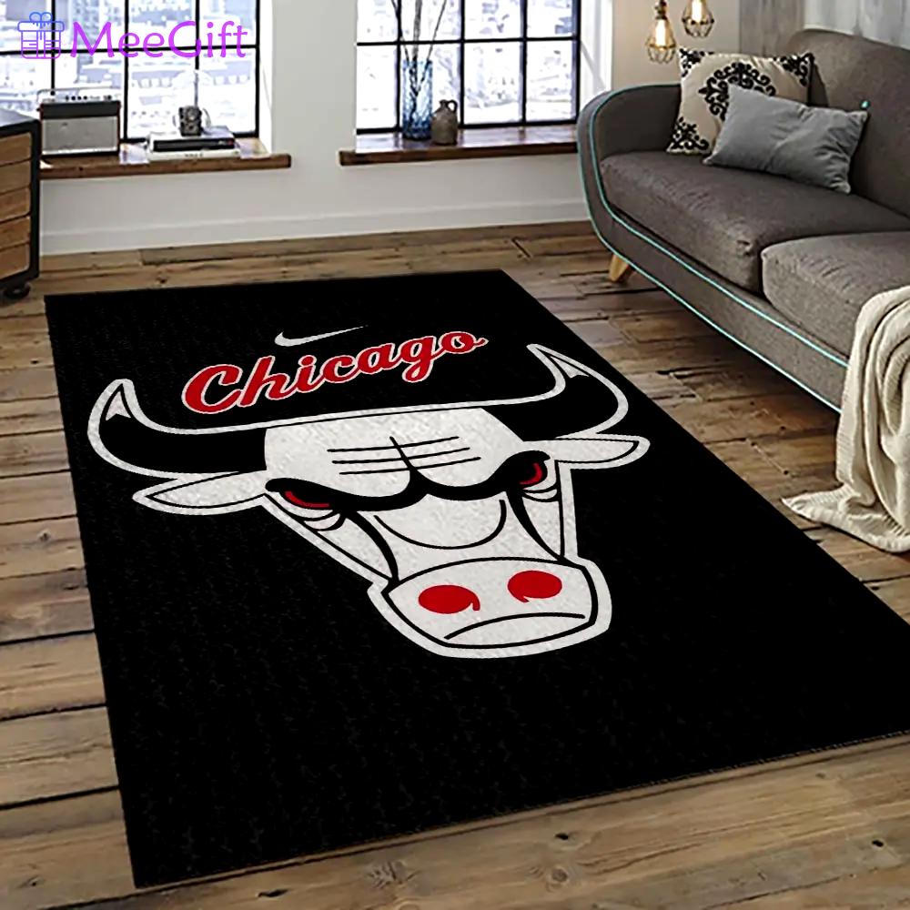 Nba chicago bulls basketball team logo sport carpet area rug home decor best gift for friends cb60 Rectangle Rug