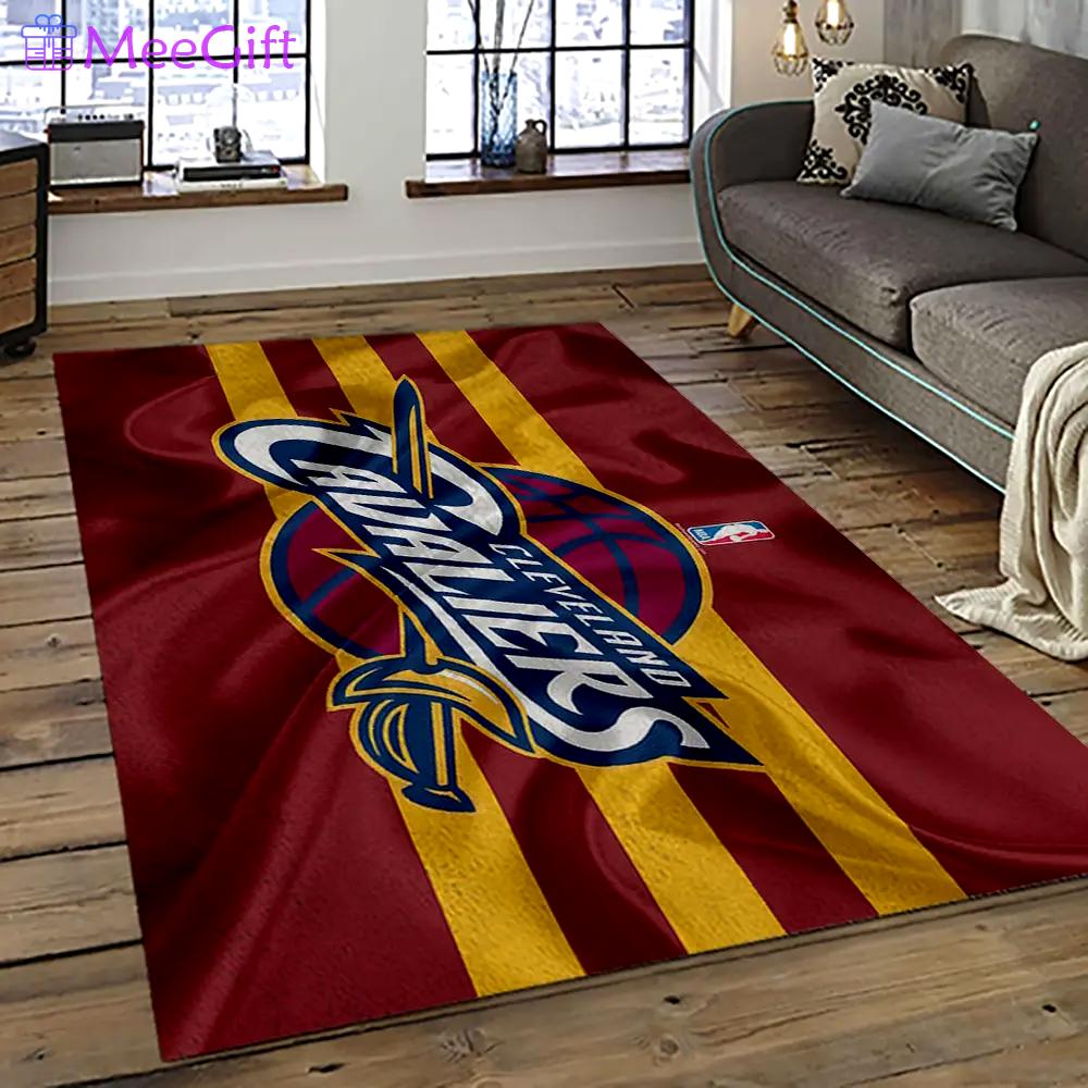 Nba cleveland cavaliers basketball team logo sport carpet rectangle area rug for living room cca19 Rectangle Rug