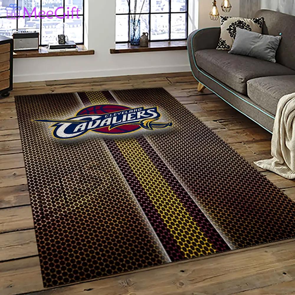 Nba cleveland cavaliers basketball team logo sport carpet rectangle area rug for living room cca22 Rectangle Rug