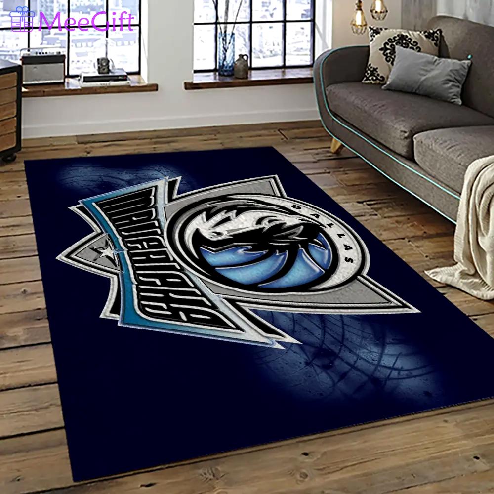 Nba dallas mavericks basketball team logo sport carpet rectangle area rug for living room dmr14 Rectangle Rug