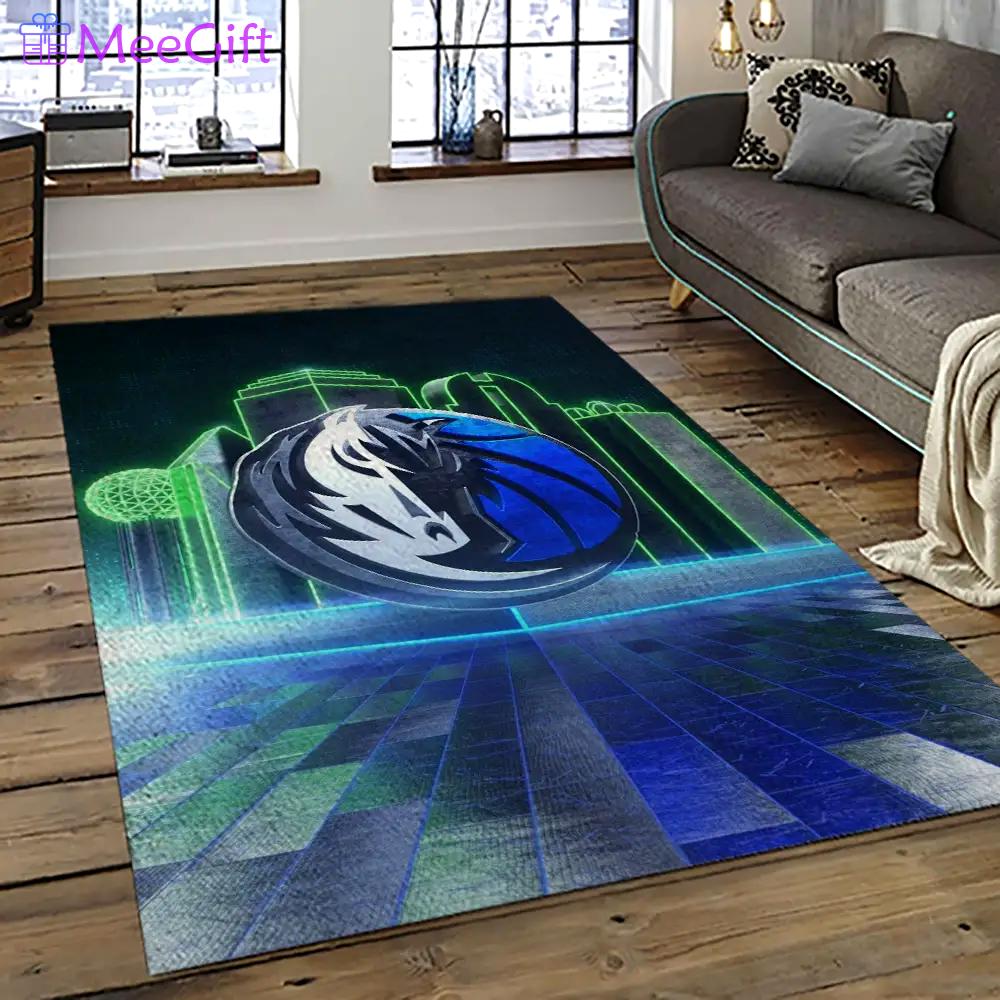 Nba dallas mavericks basketball team logo sport carpet rectangle area rug for living room dmr20 Rectangle Rug