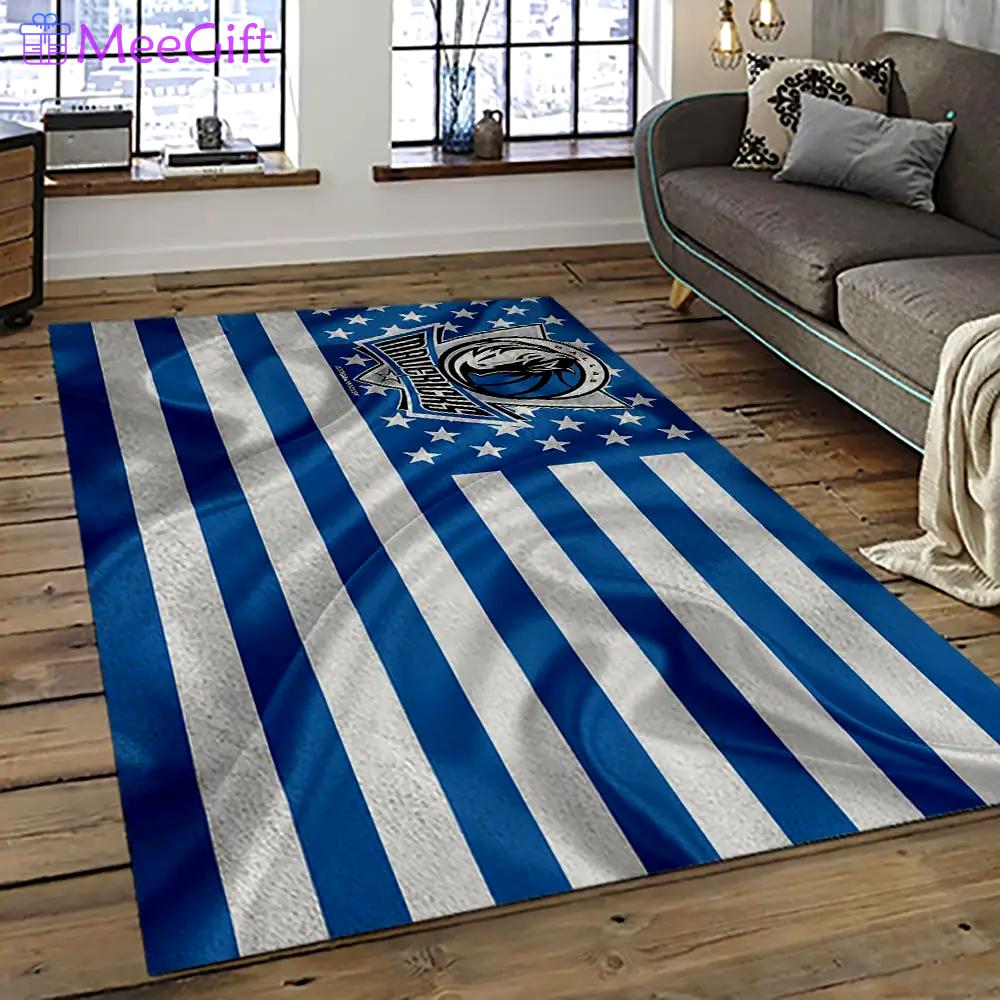 Nba dallas mavericks basketball team logo sport carpet rectangle area rug for living room dmr24 Rectangle Rug