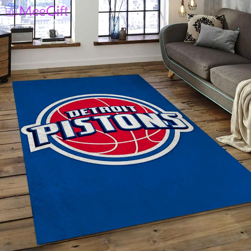 Nba detroit pistons basketball legend team logo rectangle area dp13 Rectangle Rug