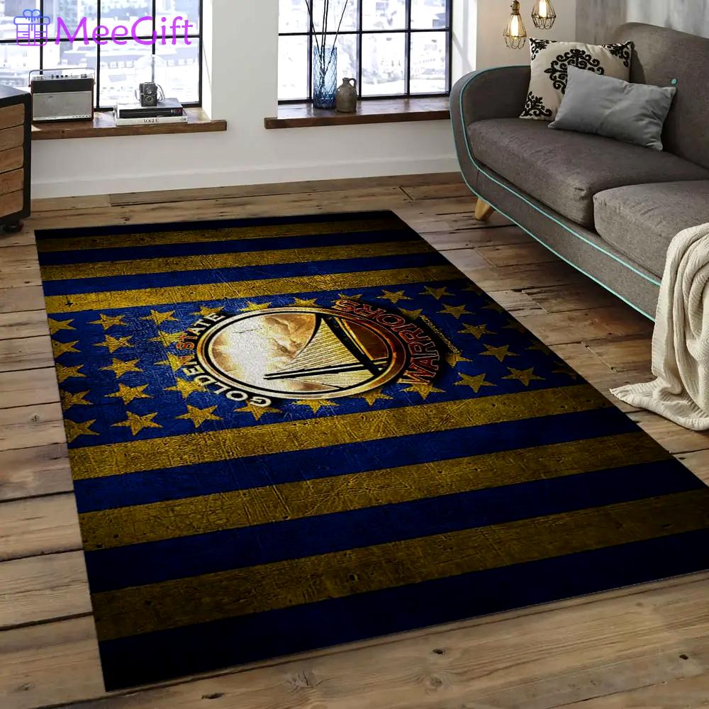 Nba golden state warriors basketball legend team logo rectangle area gsw12 Rectangle Rug
