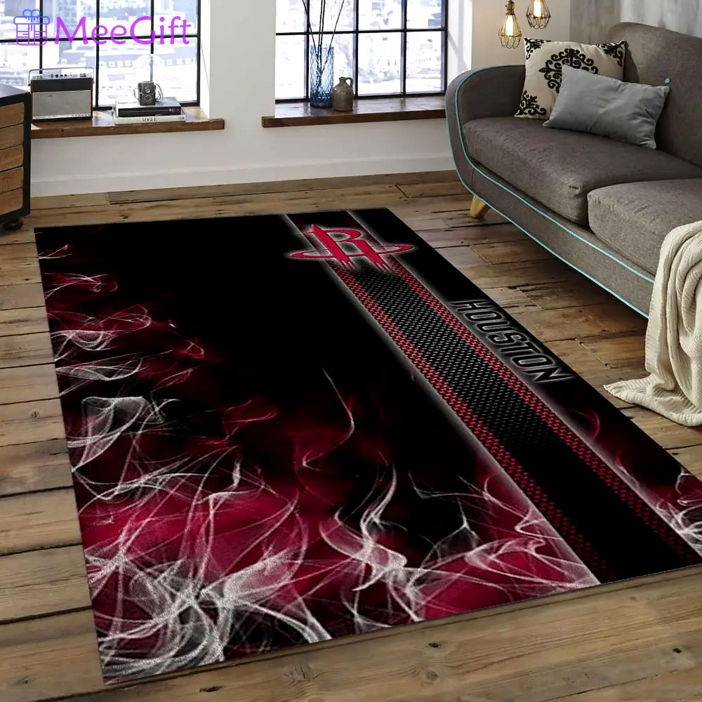 Nba houston rockets basketball legend team logo rectangle area hr13 Rectangle Rug