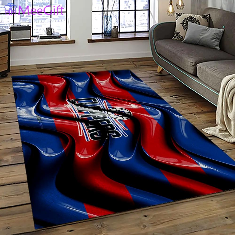 Nba los angeles clippers basketball team logo sport carpet rectangle area rug for living room lac26 Rectangle Rug