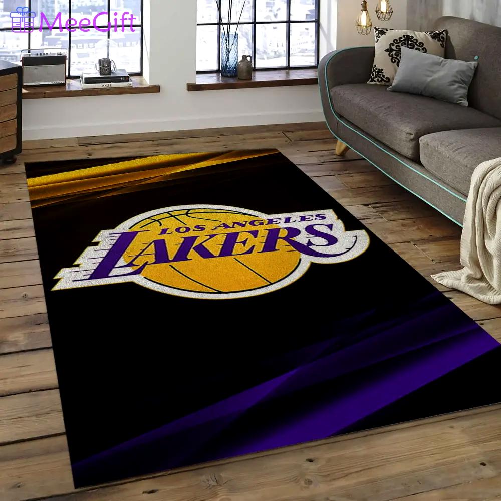 Nba los angeles lakers basketball legend team logo rectangle area lal31 Rectangle Rug