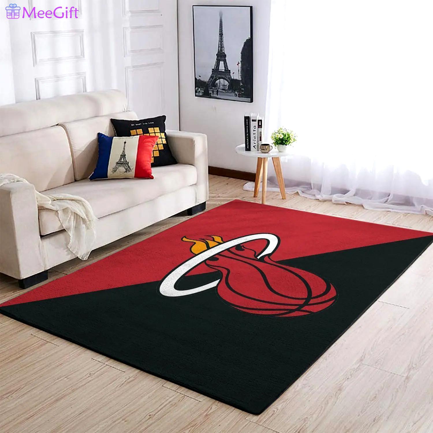Nba miami heat basketball area rug living room rug team logo carpet v1794 Rectangle Rug