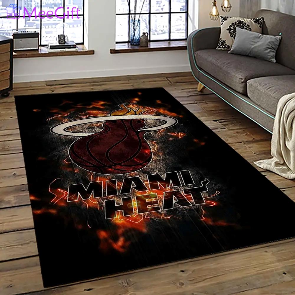 Nba miami heat basketball team logo sport carpet area rug home decor best gift for friends mh60 Rectangle Rug