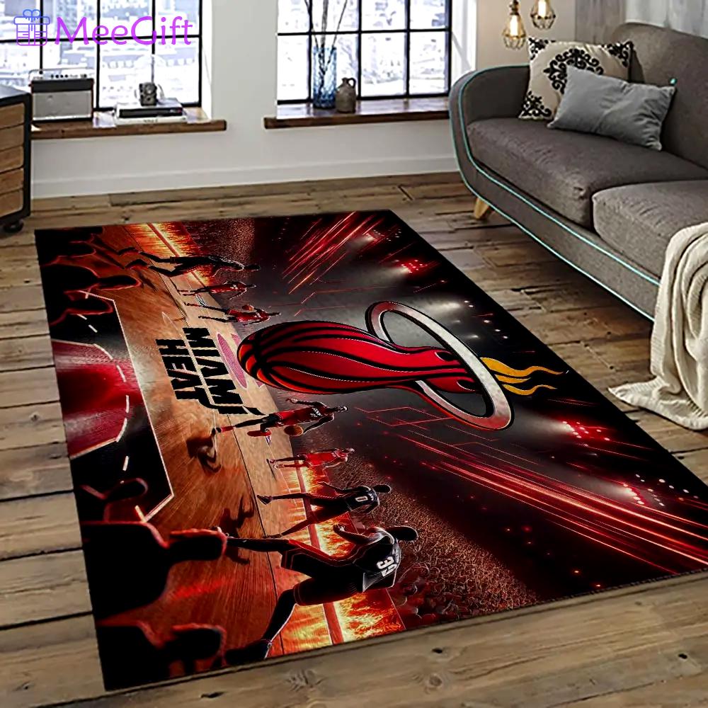 Nba miami heat basketball team logo sport carpet area rug home decor best gift for friends mh72 Rectangle Rug