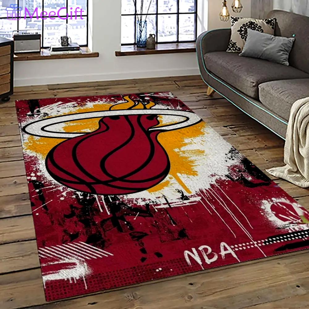 Nba miami heat basketball team logo sport carpet area rug home decor best gift for friends mh84 Rectangle Rug