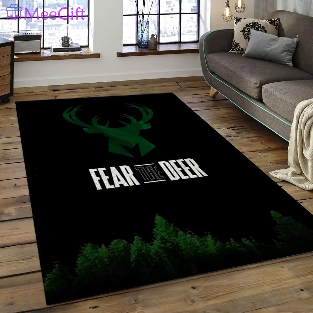 Nba milwaukee bucks basketball legend team logo rectangle area mbs16 Rectangle Rug