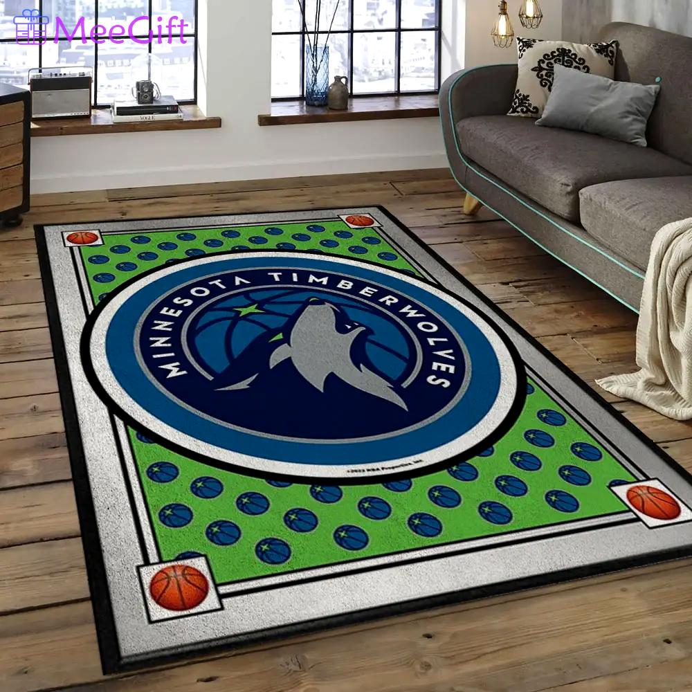 Nba minnesota timberwolves basketball legend team logo rectangle area mt31 Rectangle Rug