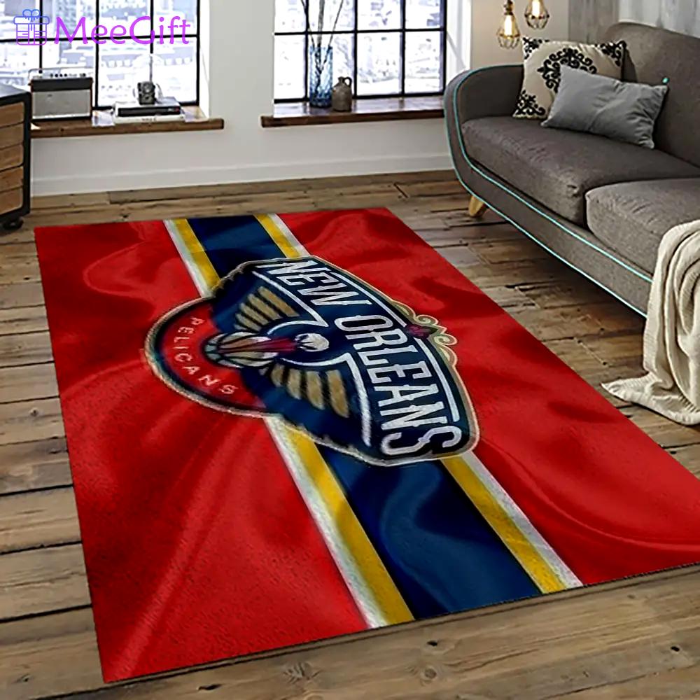 Nba new orleans pelicans basketball team logo sport carpet rectangle area rug for living room nop25 Rectangle Rug