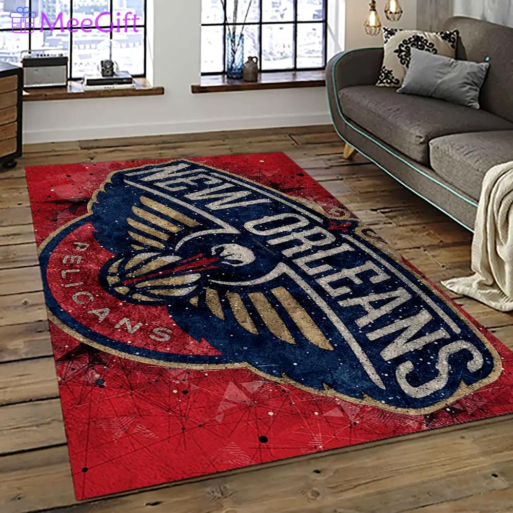 Nba new orleans pelicans basketball team logo sport carpet rectangle area rug for living room nop36 Rectangle Rug