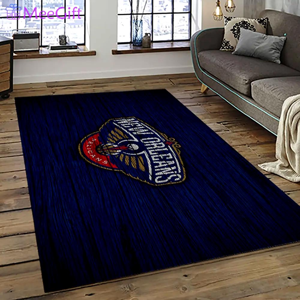 Nba new orleans pelicans basketball team logo sport carpet rectangle area rug for living room nop45 Rectangle Rug
