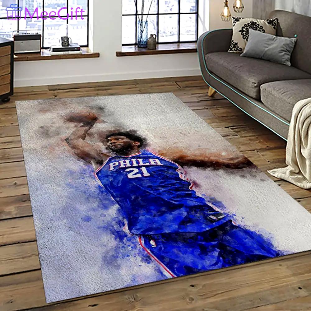 Nba philadelphia 76ers basketball team logo sport carpet area rug home decor best gift for friends p7648 Rectangle Rug