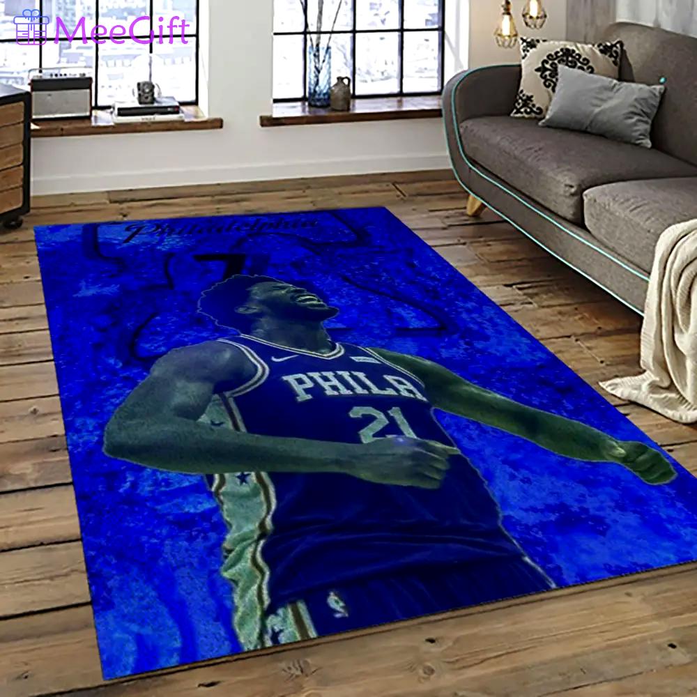 Nba philadelphia 76ers basketball team logo sport carpet area rug home decor best gift for friends p7651 Rectangle Rug