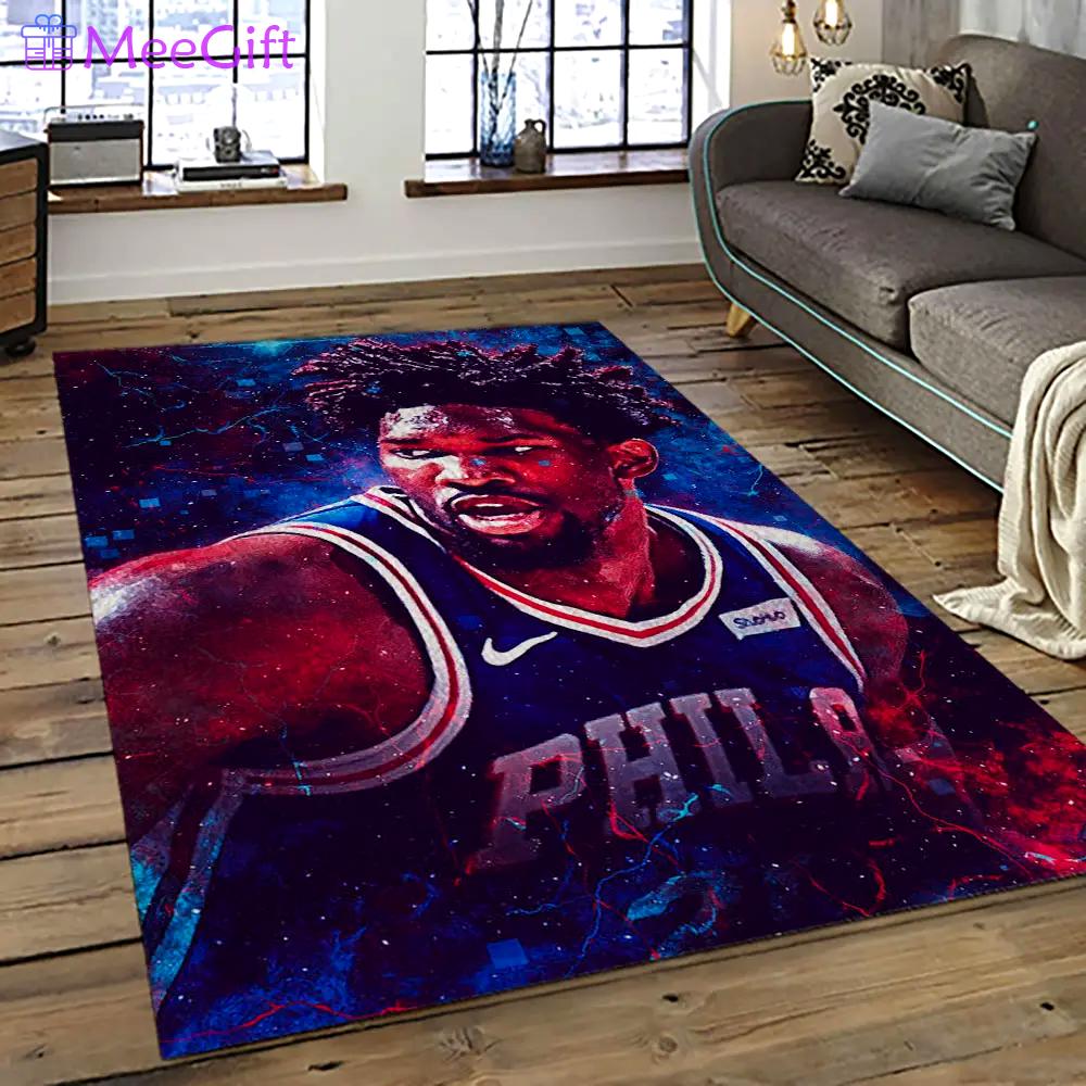 Nba philadelphia 76ers basketball team logo sport carpet area rug home decor best gift for friends p7652 Rectangle Rug