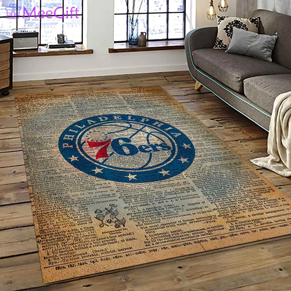 Nba philadelphia 76ers basketball team logo sport carpet area rug home decor best gift for friends p7663 Rectangle Rug