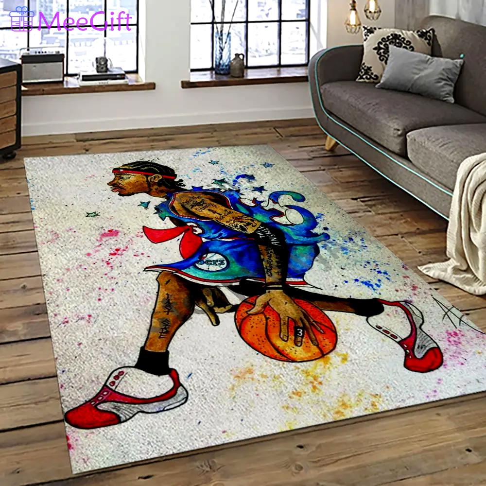 Nba philadelphia 76ers basketball team logo sport carpet area rug home decor best gift for friends p7671 Rectangle Rug
