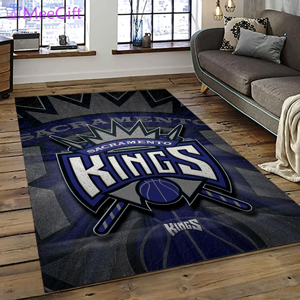 Nba sacramento kings basketball team logo sport carpet rectangle area rug for living room sck3 Rectangle Rug