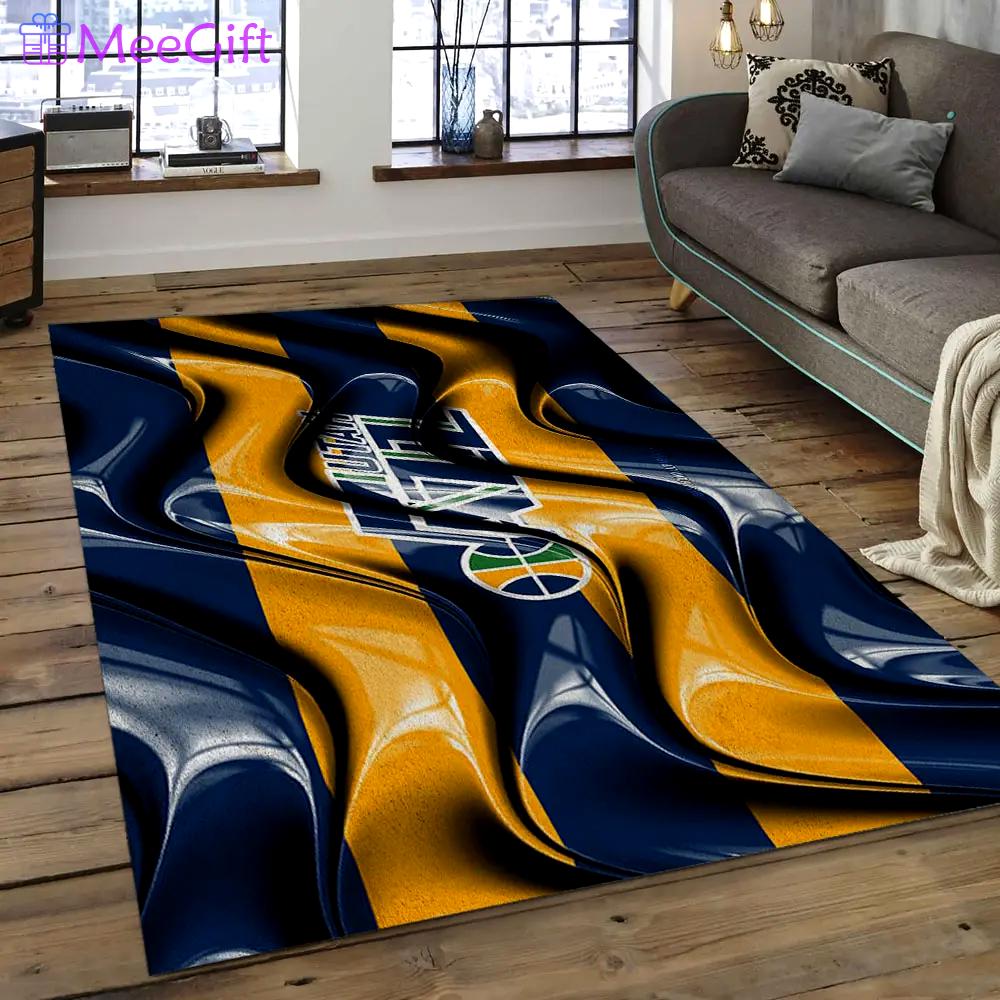 Nba utah jazz basketball legend team logo rectangle area uj13 Rectangle Rug