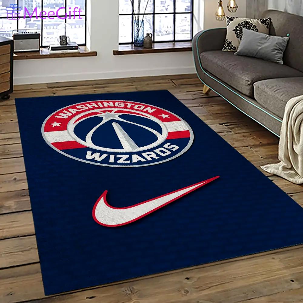Nba washington wizards basketball team logo sport carpet rectangle area rug for living room wsw11 Rectangle Rug