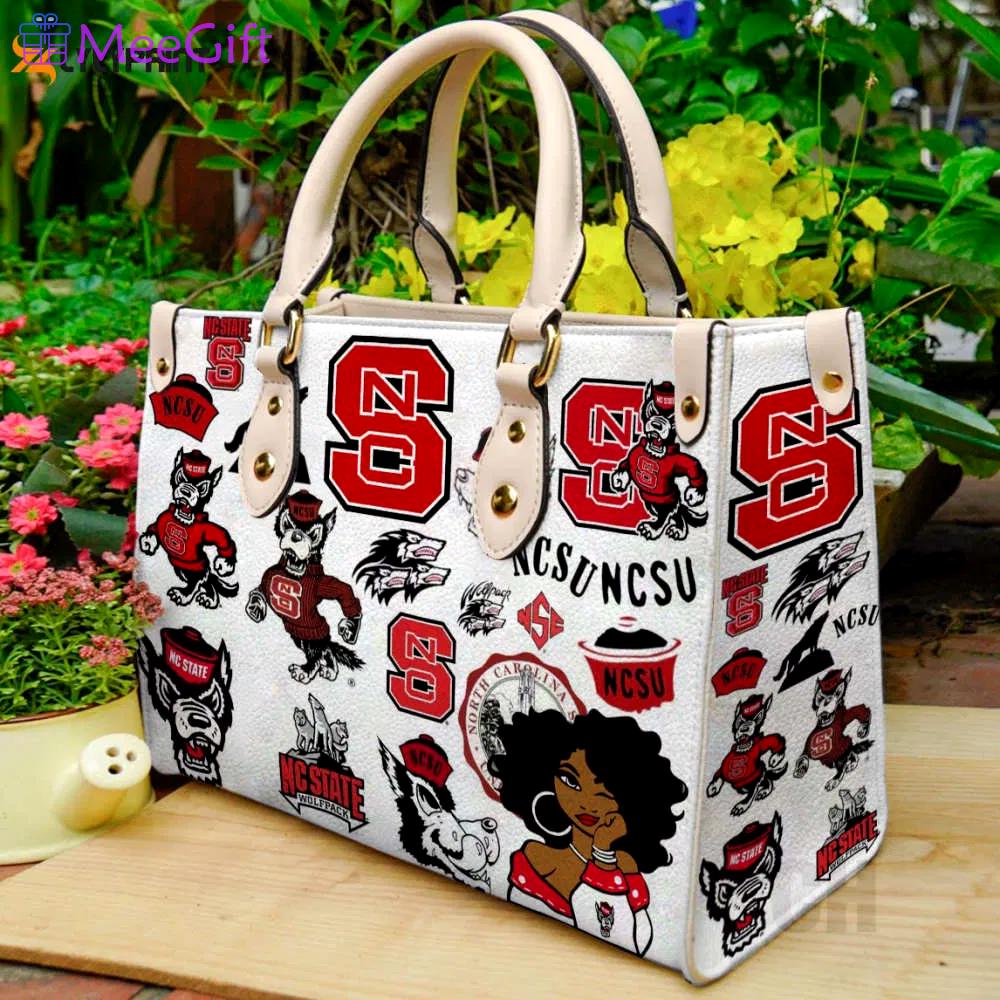 Nc state wolfpack leather handbag gift for women 717 Women Leather Hand Bag