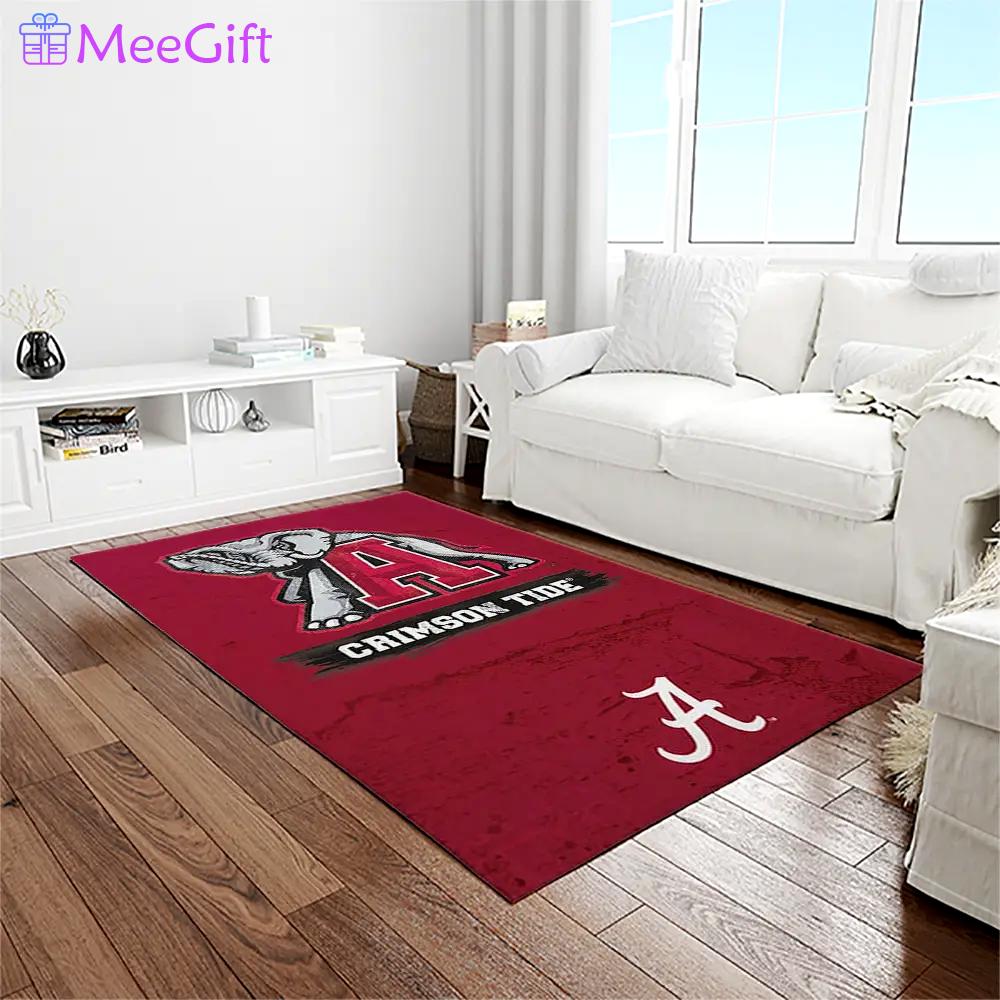 Ncaa alabama crimson tide college sport basketball and foolball team logo rectangle area rug act34 Rectangle Rug
