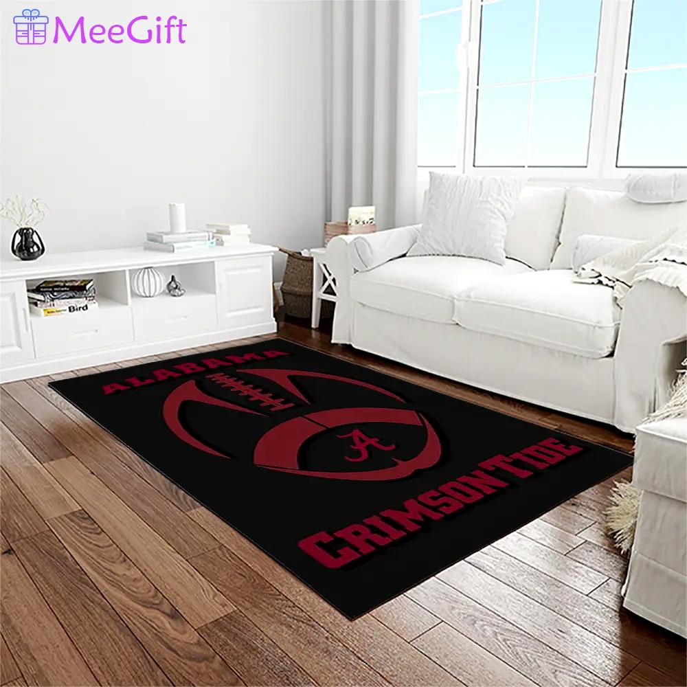 Ncaa alabama crimson tide college sport basketball and foolball team logo rectangle area rug act35 Rectangle Rug