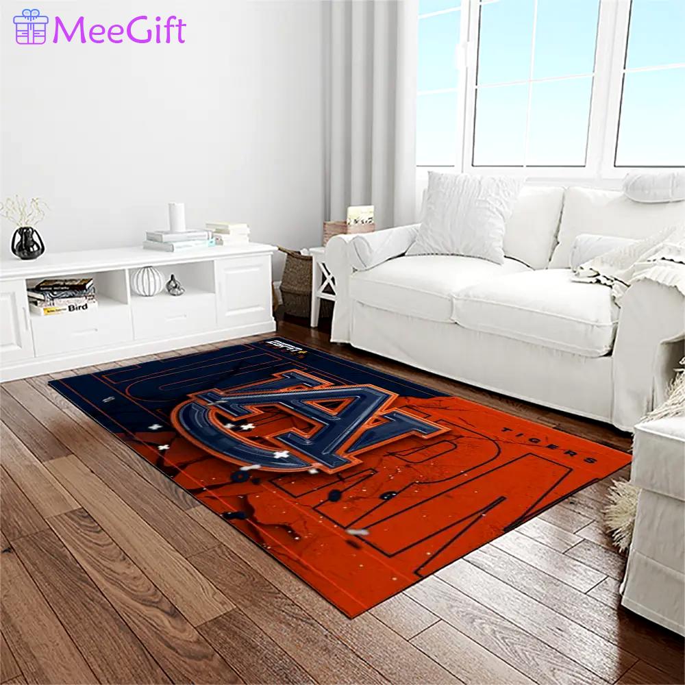 Ncaa auburn tigers college sport basketball and foolball team logo rectangle area rug ats18 Rectangle Rug