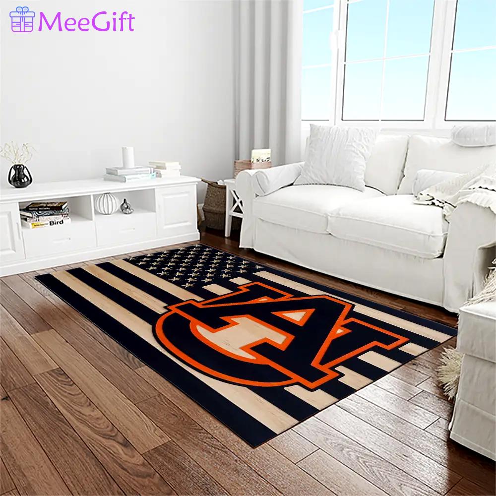 Ncaa auburn tigers college sport basketball and foolball team logo rectangle area rug ats43 Rectangle Rug