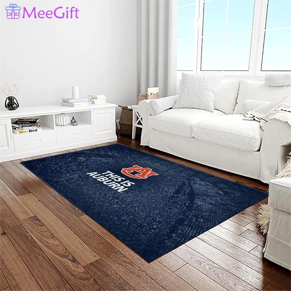 Ncaa auburn tigers college sport basketball and foolball team logo rectangle area rug ats48 Rectangle Rug