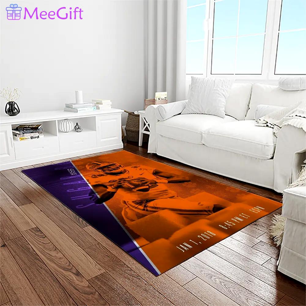 Ncaa clemson tigers college sport basketball and foolball team logo rectangle area rug ct38 Rectangle Rug