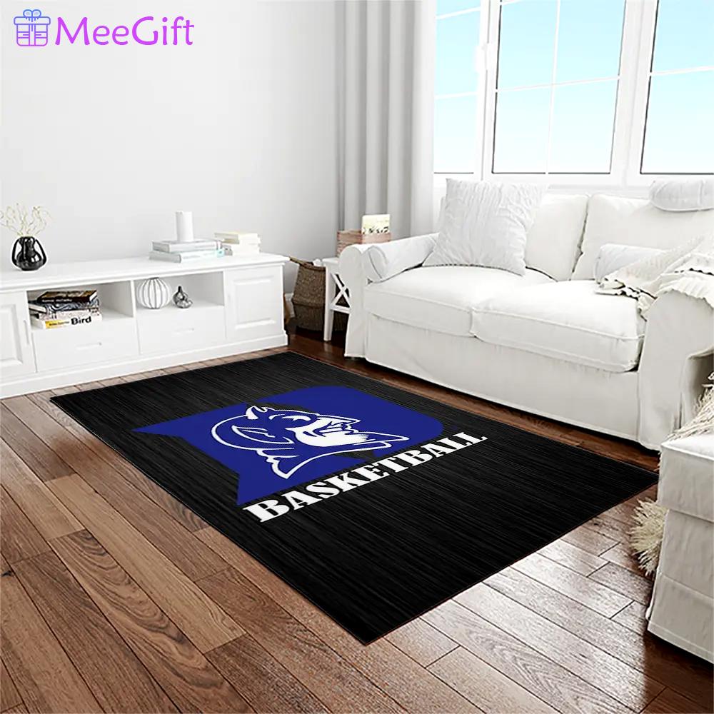 Ncaa duke blue devils college sport basketball and foolball team logo rectangle area rug dbs12 Rectangle Rug