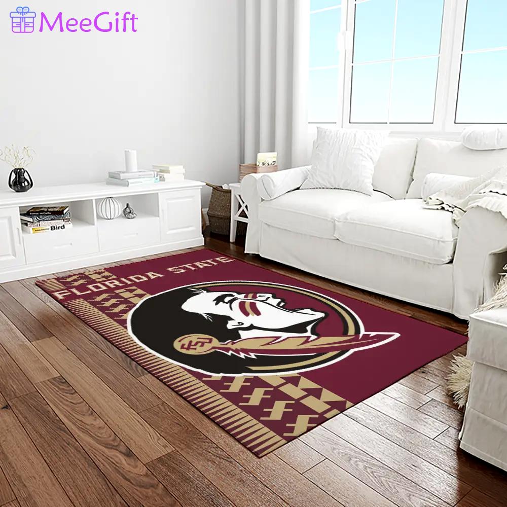 Ncaa florida state seminoles sport basketball and foolball team logo rectangle area rug fss11 Rectangle Rug